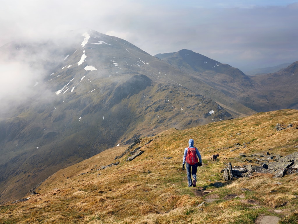 Hiking towards the summit of Ben Lawers